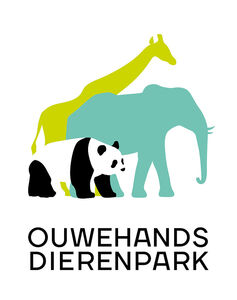 logo Ouwehands dierenpark met tekening van giraf, olifant en panda