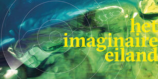 satellietfoto van Terschelling met tekst: het imaginaire eiland